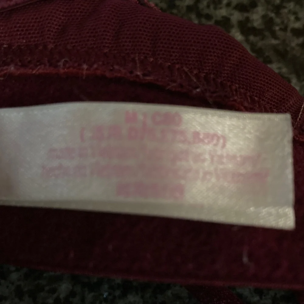 Victoria’s Secret Velvet triangle red wine colored bralette size Medium